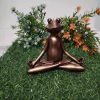 1pc Miniature Meditation Yoga Frog Resin Statue, For Desktop Living Room Bedroom Office Book Shelf Garden Outdoor Decoration, Home Decoration - lotus-