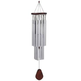 1pc Handmade Hanging Wind Chimes With 27 Tubes For Outside Decoration Tuned Wind Chime, Outdoor Decor - Silvery