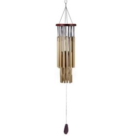 1pc Handmade Hanging Wind Chimes With 27 Tubes For Outside Decoration Tuned Wind Chime, Outdoor Decor - Golden