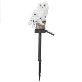 Solar Powered Owl Garden Light IP65 Waterproof LED Owl Landscape Lamp Decorative Lawn Lights - White