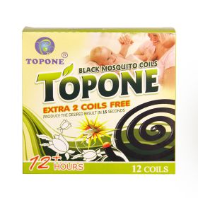 Topone Black Mosquito Coil Plant Fibers Repellent Mosquitoes,130mm 5-days Delivery - 125mm