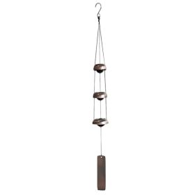 Chinese Metal Wind Chimes Outdoor Feng Shui Bells Hanging Three Layers House Protection Money Attracting Store Door Bell, Bronze - Default