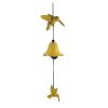 Japanese Cast Iron Wind Chimes Clear Sound Hummingbird Wind Chimes Room Balcony Metal Hanging Door Ornaments, Yellow - Default