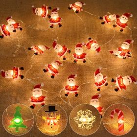 2M 20LED Santa Claus Snowflake LED Light String Christmas Decoration For Home Xmas Tree Ornament 2022 Navidad Kids Gift New Year - as pic A