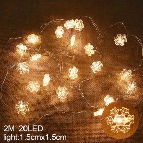 2M 20LED Santa Claus Snowflake LED Light String Christmas Decoration For Home Xmas Tree Ornament 2022 Navidad Kids Gift New Year - as pic B