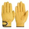 Work gloves sheepskin leather workers work welding safety protection garden sports motorcycle driver wear-resistant gloves - Yellow - XXL