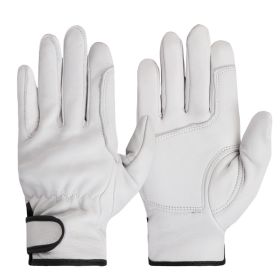 Work gloves sheepskin leather workers work welding safety protection garden sports motorcycle driver wear-resistant gloves - Palm protection WH - L