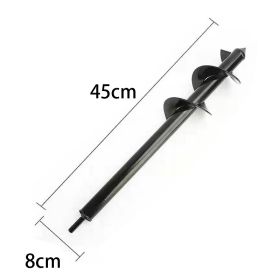 9 Size Garden Auger Drill Bit Tool Ground Drill Earth Drill Spiral Hole Digger Flower Planter Seed Planting Gardening Fence Yard - 8X45cm - CN