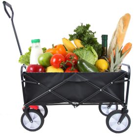 Folding Wagon Garden Shopping Beach - Black