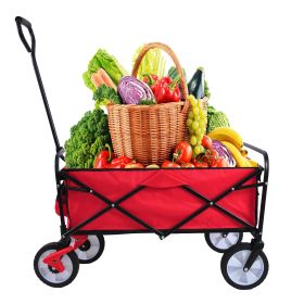 Folding Wagon Garden Shopping Beach - Red