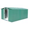 Garden Shed 101.2"x154.3"x71.3" Metal Green - Green