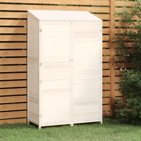 Garden Shed White 40.2"x20.5"x68.7" Solid Wood Fir - White