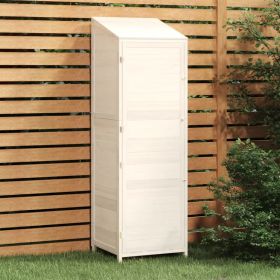 Garden Shed White 21.7"x20.5"x68.7" Solid Wood Fir - White