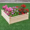 Wooden Square Garden Vegetable Flower Bed - as show