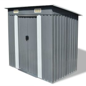 Garden Shed Gray Metal 74.8"x48.8"x71.3" - Grey