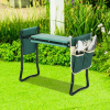 Bosonshop Garden Kneeler & Seat Folding Multi-Functional Steel Garden Stool with Tool Bag EVA Kneeling Pad - w/2 Tool Pouches