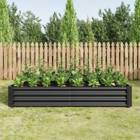 Raised Garden Bed Outdoor, 6√ó3√ó1ft , Metal Raised Rectangle Planter Beds for Plants, Vegetables, and Flowers - Black - as Pic