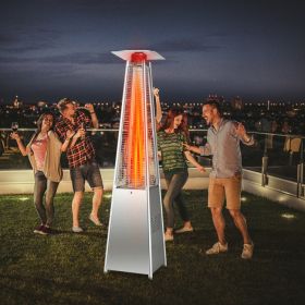 42000 BTU Pyramid Patio Heater with Wheels - as show