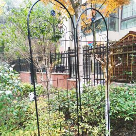 2 Pack Metal Garden Trellis for Climbing Plants Outdoor 86.7'' x 19.7'' Rustproof Plant Support Rose Trellis Netting Trellis Black - as Pic