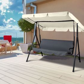 77'' x 43'' UV Protection & Water Resistance Swing Canopy Replacement Waterproof Top Cover for Outdoor Garden Patio Porch Yard, Top Cover Only(Grey) -