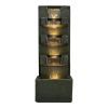 39.3inches High Concrete Modern Water Fountain with LED Lights