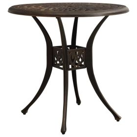 Patio Table Bronze 30.7"x30.7"x28.3" Cast Aluminum - Brown