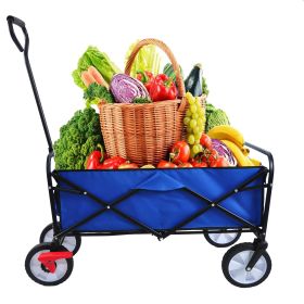 Folding Wagon Garden Shopping Beach - Blue