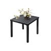 MEOOEM Outdoor Indoor Small Square Metal Patio Side/end Tables, Metal Patio Coffee Bistro Garden Side Table, Weather Resistant Anti-Rust End Tables fo