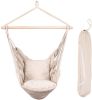 Hammocks Hanging Rope Hammock Chair Swing Seat with Two Seat Cushions and Carrying Bag;  Weight Capacity 300 Lbs;  Natural - Natural