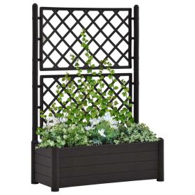 Garden Planter with Trellis 39.4"x16.9"x55.9" PP Anthracite - Anthracite