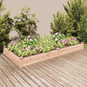 Garden Raised Bed with Liner 94.5"x47.2"x9.8" Solid Wood Fir - Brown