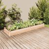 Garden Raised Bed with Liner 94.5"x23.6"x9.8" Solid Wood Fir - Brown