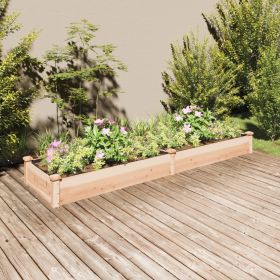 Garden Raised Bed with Liner 94.5"x23.6"x9.8" Solid Wood Fir - Brown