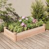 Garden Raised Bed with Liner 47.2"x23.6"x9.8" Solid Wood Fir - Brown