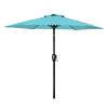 7.5ft Patio Outdoor Table Market Yard Umbrella with Push Button Tilt/Crank, 6 Sturdy Ribs for Garden, Deck, Backyard, Pool, Turquoise - as Pic