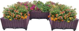 Plastic Raised Garden Bed, Set Planter Grow Boxes for Indoor & Outdoor Vegetable Fruit Flower Herb Growing Box - 5Pcs 8.7 in H