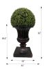 32" Ball Topiary in Brown Pedestal Pot, Artificial Faux Plant for indoor and outdoor - as Pic