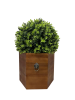 24" Ball Topiary in Redwood Pot, Artificial Faux Plant for indoor and outdoor - as Pic