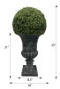 32" Ball Topiary in Grey Pedestal Pot, Artificial Faux Plant for indoor and outdoor - as Pic