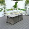 Direct Wicker PE Rattan and Aluminium Patio Dining Fire Pit Table (Table Only) - Gray