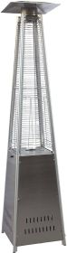 Outdoor Patio Heater, Pyramid Standing Gas LP Propane Heater With Wheels 89 Inches Tall 42000 BTU For Commercial Courtyard (Silver) - KM3768