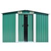 Garden Shed 101.2"x154.3"x71.3" Metal Green - Green