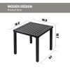 MEOOEM Outdoor Indoor Small Square Metal Patio Side/end Tables, Metal Patio Coffee Bistro Garden Side Table, Weather Resistant Anti-Rust End Tables fo