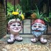 1pc Figure Flowerpots, Resin Figure Plant Flowerpots, Creative Gifts For Indoor Garden Yard Patio Lawn Porch Outdoor Decoration - Grandpa