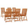 7 Piece Patio Dining Set Solid Wood Eucalyptus - Brown