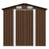 Garden Storage Shed Brown 80.3"x52"x73.2" Steel - Brown