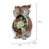 Garden Statue Owl Figurines,Solar Powered Resin Animal Sculpture with 5 Led Lights for Patio,Lawn, Garden Decor - gray