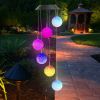 Solar Powered LED Ball Wind Chimes Color Changing LED String Light Patio Garden Decor - White