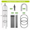 6.2ft Garden Obelisk Trellis; Lightweight Rustproof Plastic Coated Metal Tall Tower Trellis Stand - Black