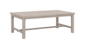 Durable Aluminum Coffee Table - Solid Construction, Weather-Resistant Surface - Whitewashed Birch Look, Dual Stretchers - as Pic